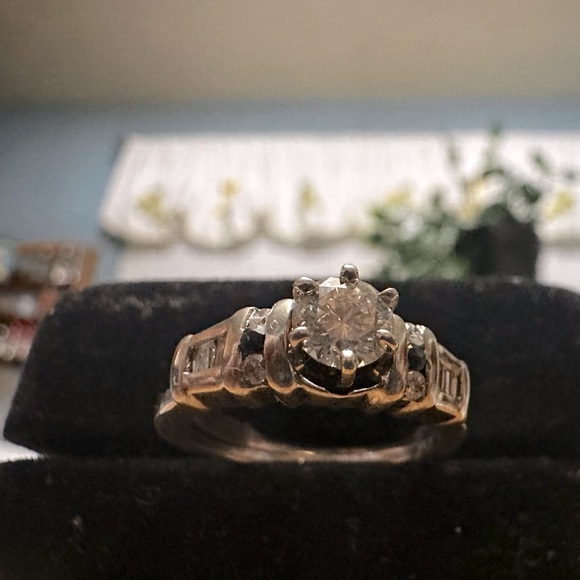 COPY - Engagement ring with wedding band ring guard, size 6. - Picture 3 of 13